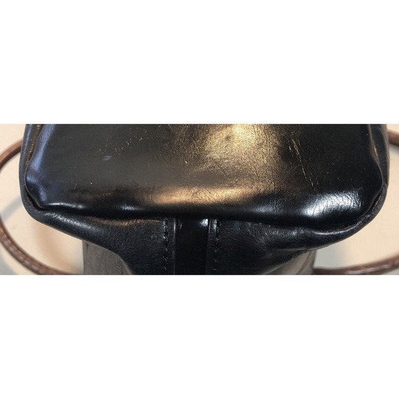 Giani Bernini Brown Croc Embossed Black Faux Leather Satchel Handbag Purse - Picture 5 of 8